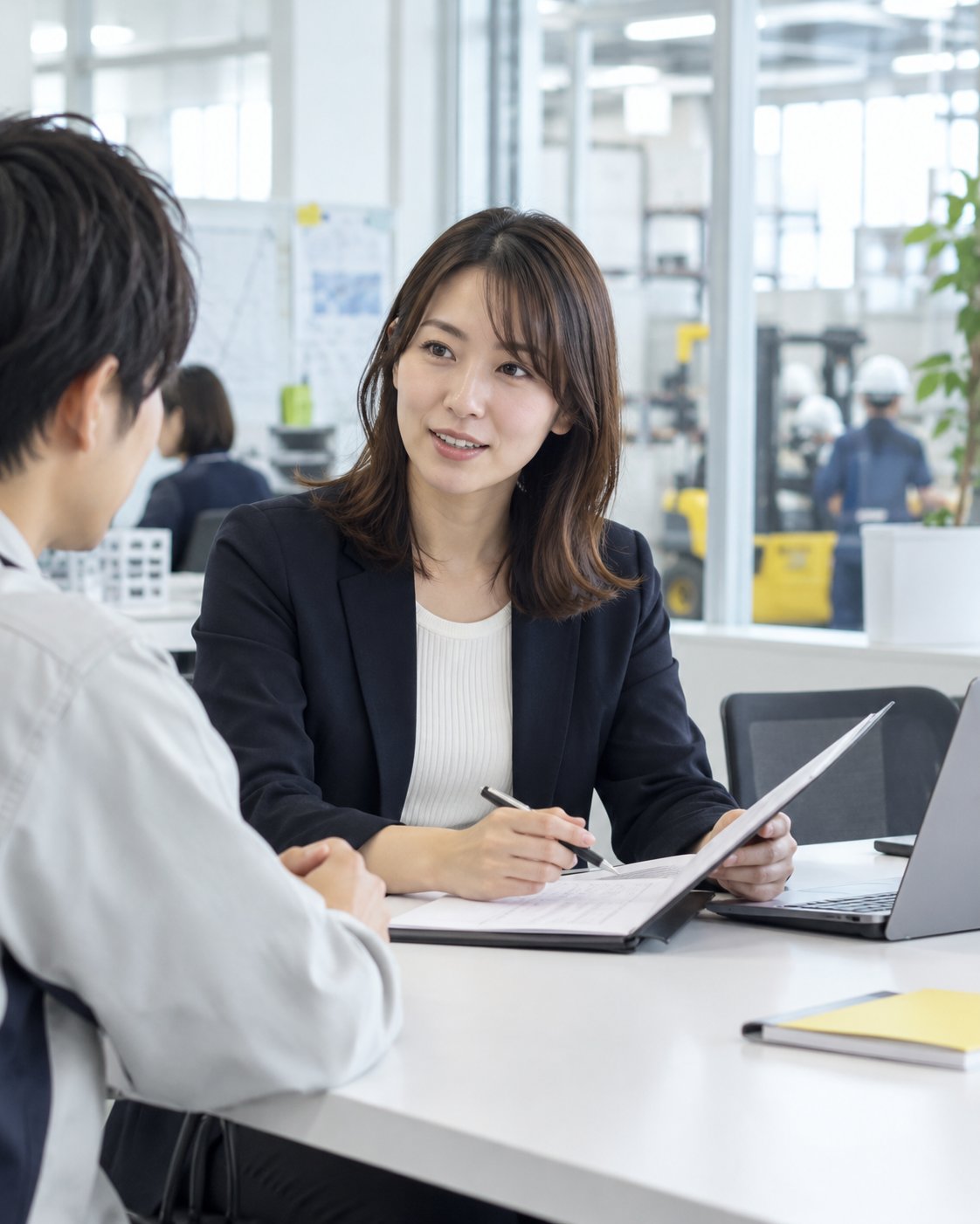仕事の相談を受ける人材派遣業の担当者